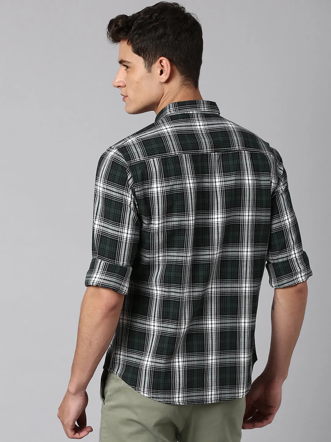 Men's Green Slim Fit Casual Shirt