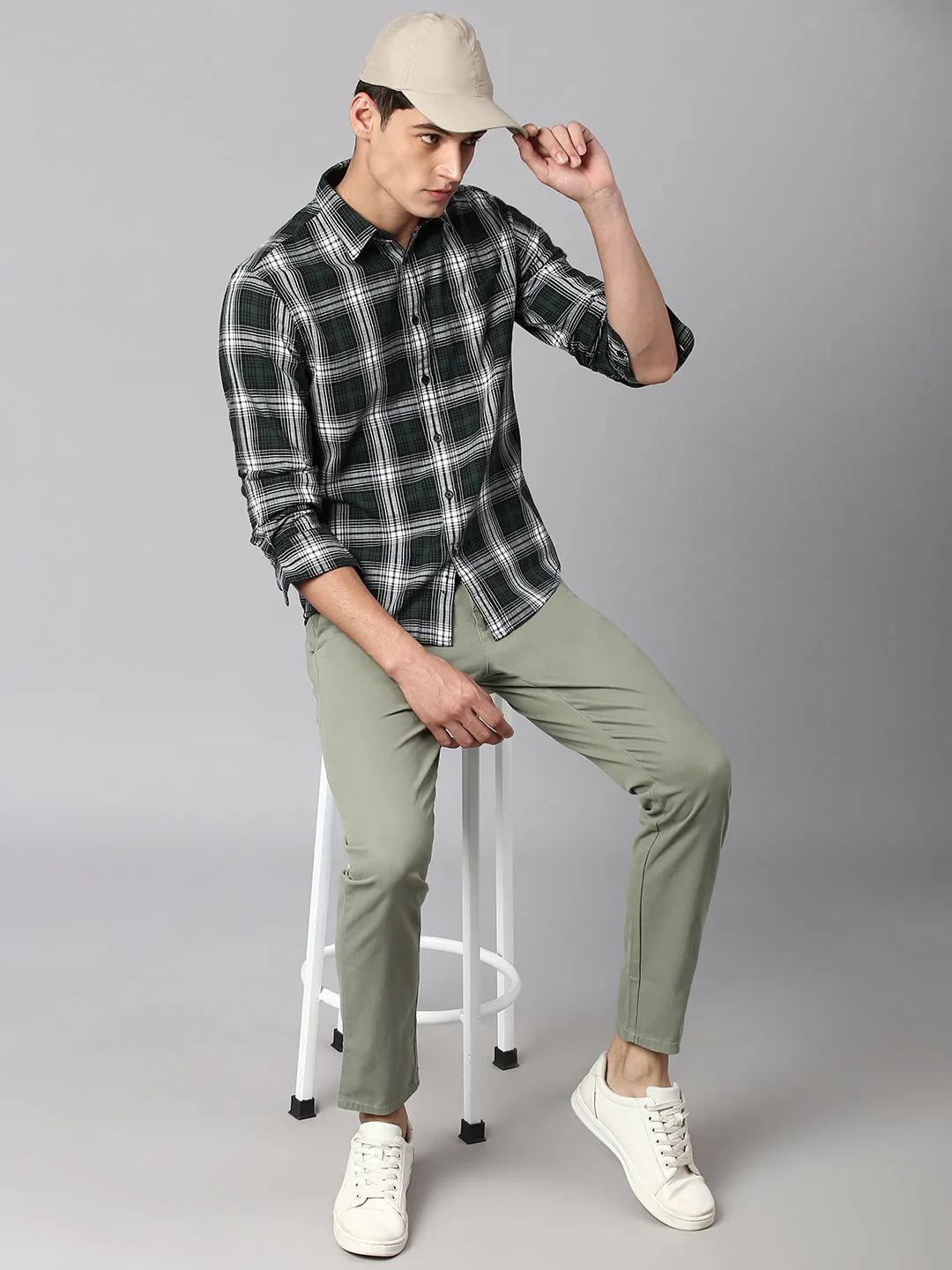 Men's Green Slim Fit Casual Shirt