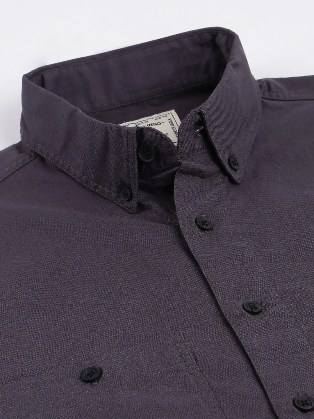 Men's Grey Slim Fit Casual Shirt