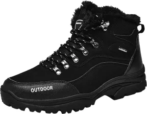 Mens Hiking Boots Waterproof Winter Outdoor Non Slip Snow Boot Lace-Up Sport Shoes Keep Warm Mountaineering Boots