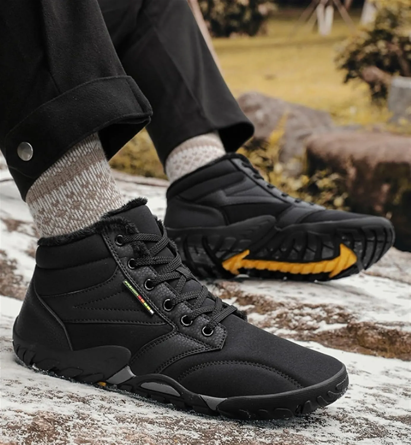 Men's Lace Up Hiking Shoes Barefoot Shoes Winter Wide Toe Barefoot Hiking Shoes Boots Non-Slip Waterproof Outdoor Running Boots Sneakers Ankle Boots For Men