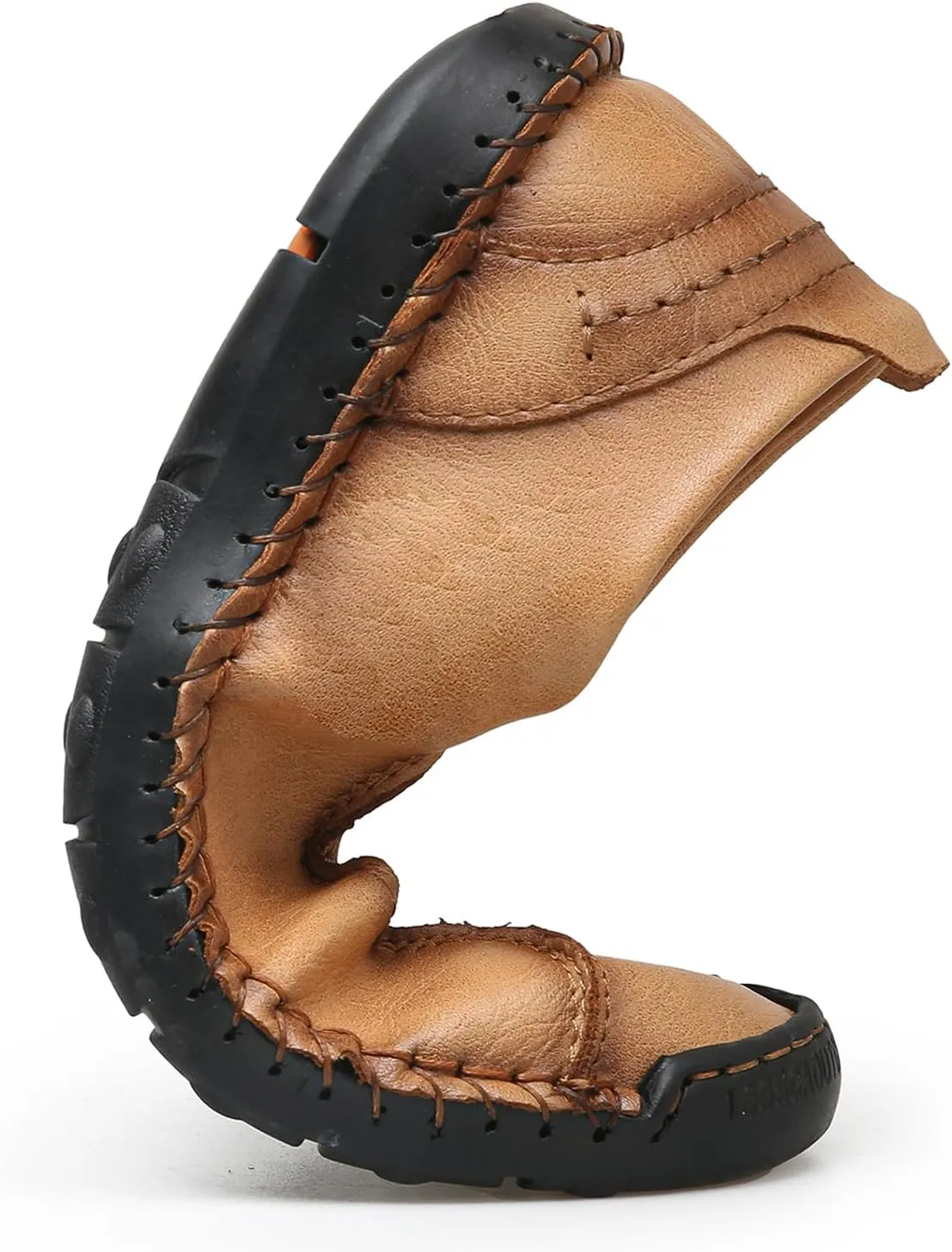 Men's Leather Loafers Slip-On Driving Penny Loafers Classic Moccasins Handstitched Zipper Design Comfort Casual Walking Shoes