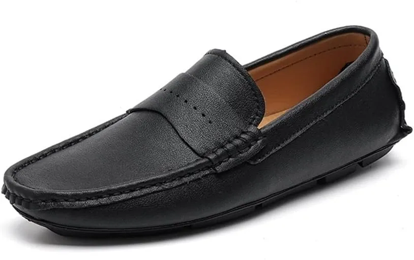 Men's Loafers Shoes Round Toe Penny Loafers Simple Leather Anti-Slip Resistant Lightweight Wedding Classic Slip On