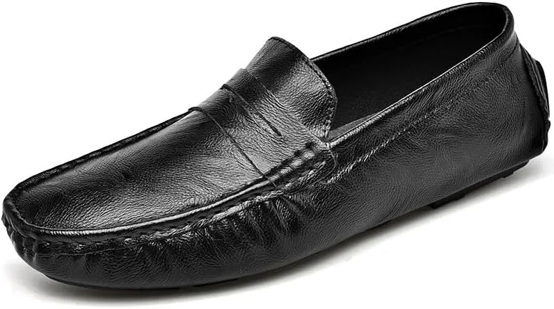 Men's Loafers Shoes Round Toe Solid Color Penny Loafers Lightweight Flexible Comfortable Classic Fashion Slip-ons