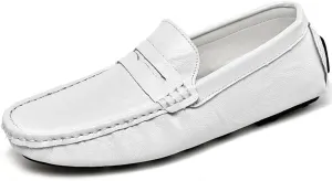 Men's Loafers Shoes Round Toe Solid Color Penny Loafers Lightweight Flexible Comfortable Classic Fashion Slip-ons