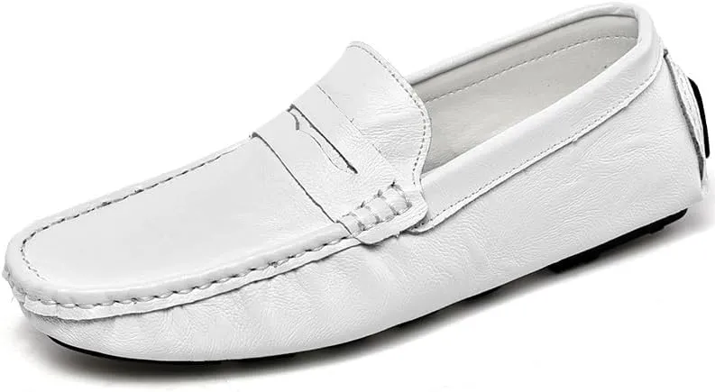 Men's Loafers Shoes Round Toe Solid Color Penny Loafers Lightweight Flexible Comfortable Classic Fashion Slip-ons