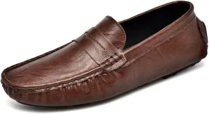 Men's Loafers Shoes Round Toe Solid Color Penny Loafers Lightweight Flexible Comfortable Classic Fashion Slip-ons