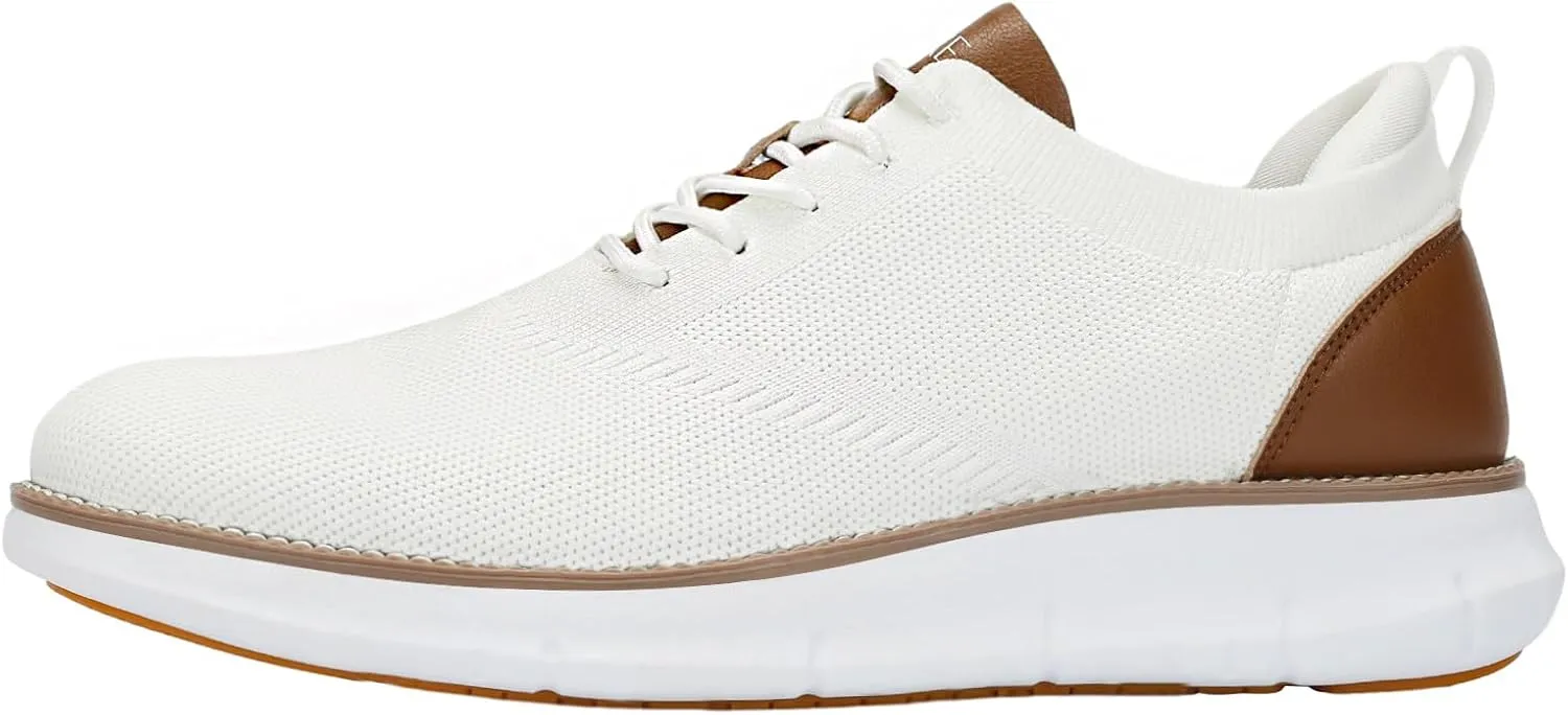 Men's Mesh Dress Shoes Casual Business Lace Up Oxford Sneakers Lightweight Breathable Walking Shoes Comfortable Thick Sole Tennis Footwear