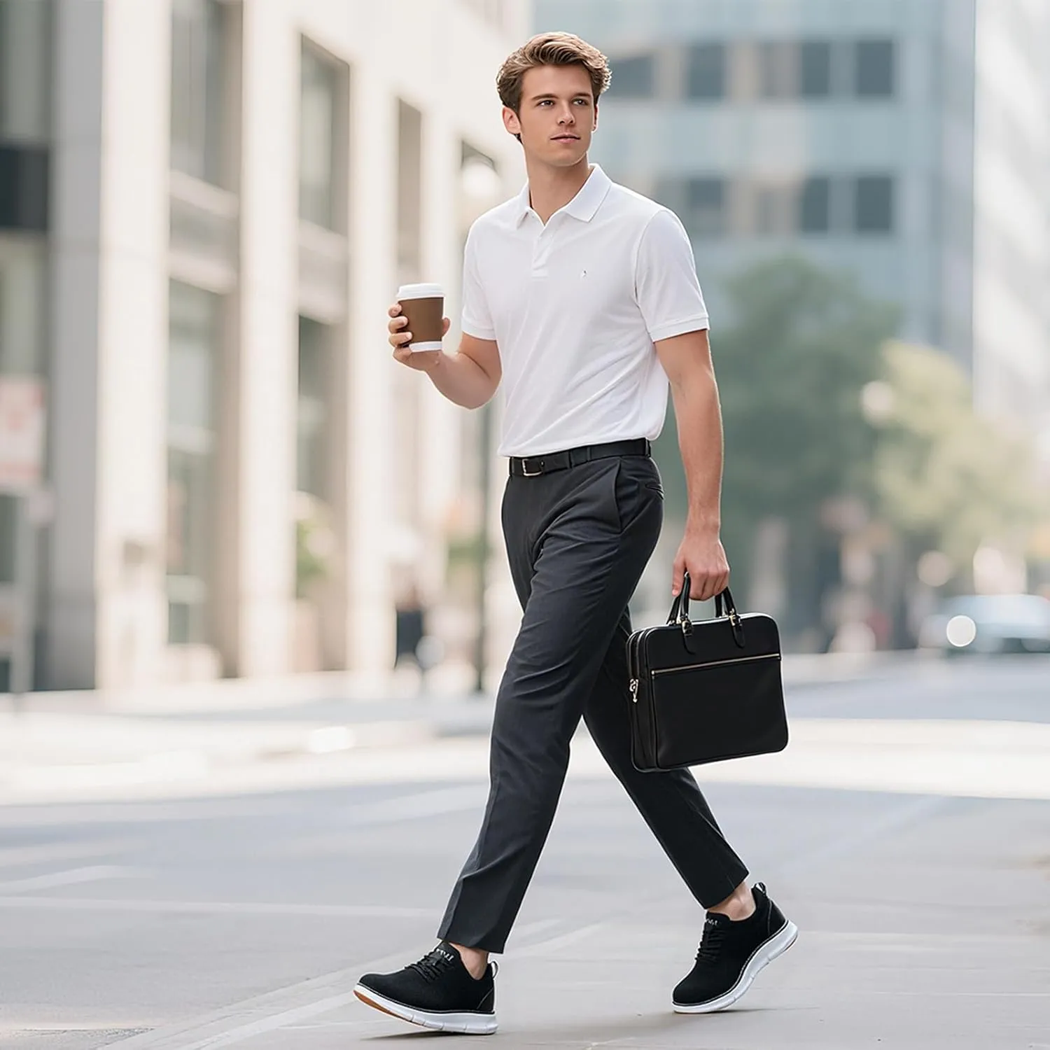 Men's Mesh Dress Shoes Casual Business Lace Up Oxford Sneakers Lightweight Breathable Walking Shoes Comfortable Thick Sole Tennis Footwear
