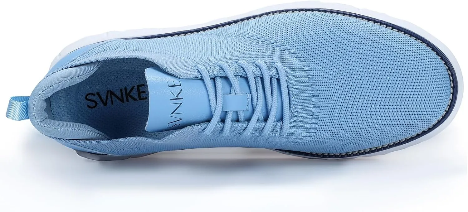 Men's Mesh Dress Shoes Casual Business Lace Up Oxford Sneakers Lightweight Breathable Walking Shoes Comfortable Thick Sole Tennis Footwear
