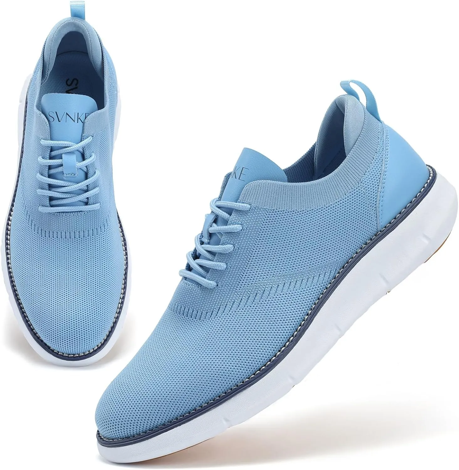 Men's Mesh Dress Shoes Casual Business Lace Up Oxford Sneakers Lightweight Breathable Walking Shoes Comfortable Thick Sole Tennis Footwear