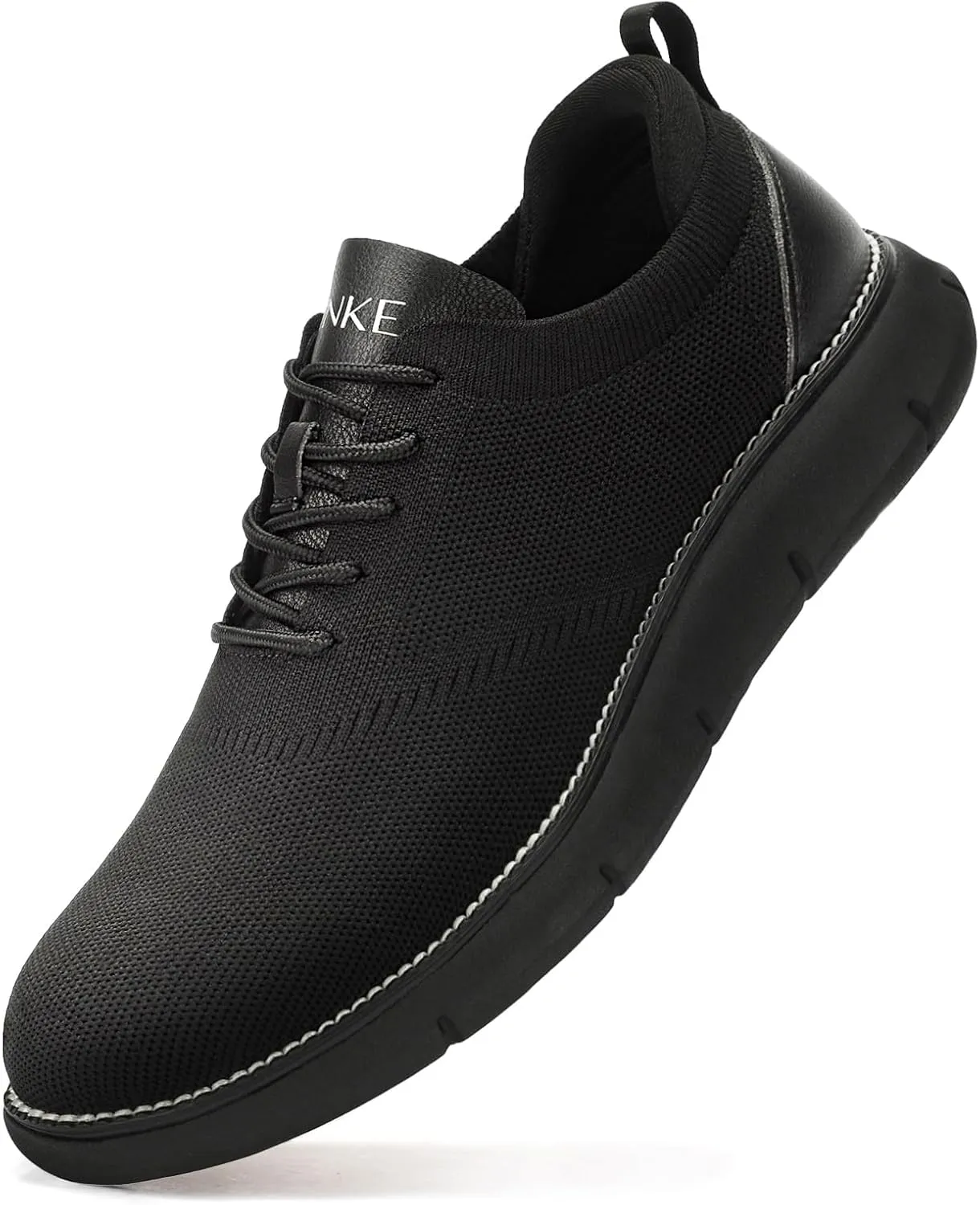 Men's Mesh Dress Shoes Casual Business Lace Up Oxford Sneakers Lightweight Breathable Walking Shoes Comfortable Thick Sole Tennis Footwear