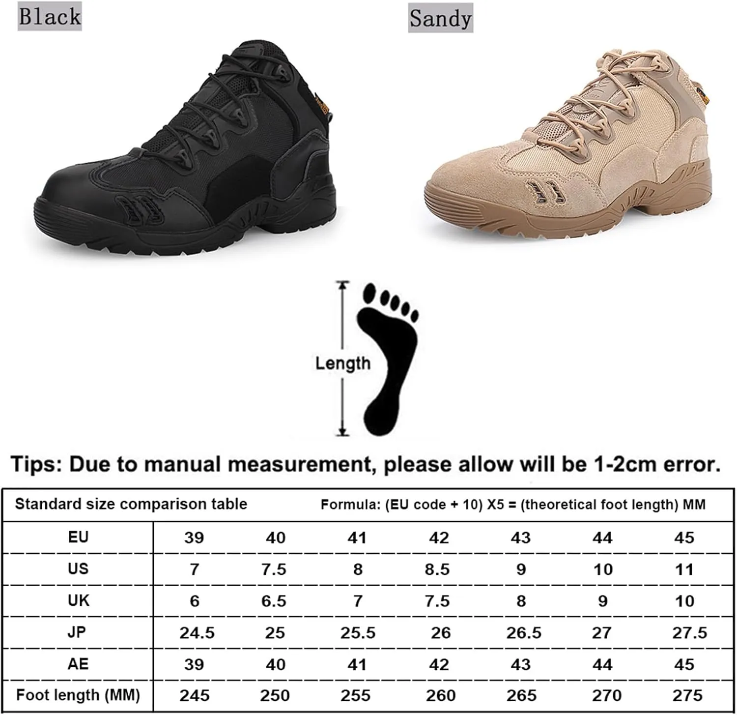 Men's Military Tactical Boot, Lightweight Comfortable Boots, Waterproof Hiking Work Boots,Low Cut Training Boots for Work All Day Motorcycle Combat Hiking