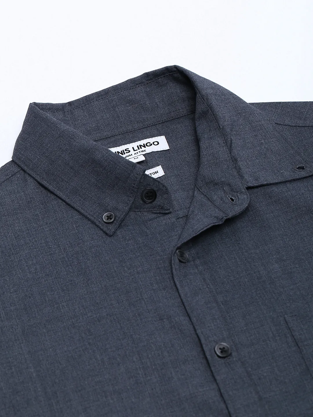 Men's Regular Collar Slim Fit Solid Green Casual Shirt