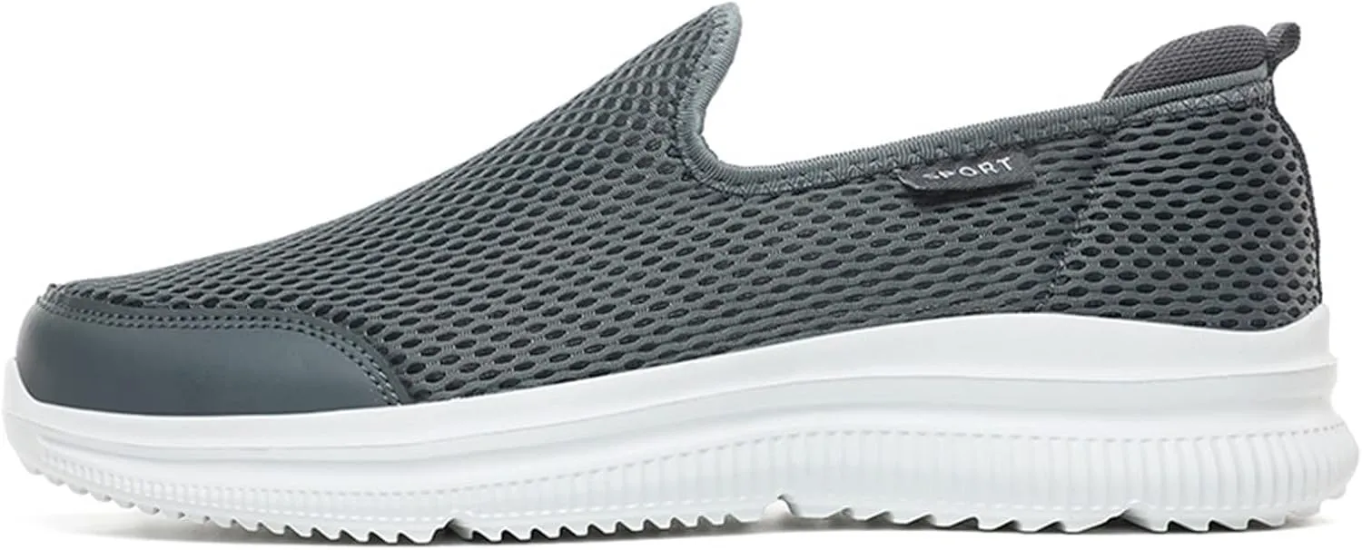 Men's Running Shoes Comfortable Lightweight Breathable Walking Sneakers Mesh Casual Slip On Sports Shoes