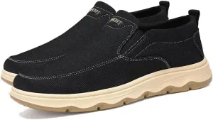 Men's Slip-On Canvas Walking Loafers,Comfortable Non Slip Orthopedic Flat Sneakers Outdoor Lightweight Casual Working Driving Shoes