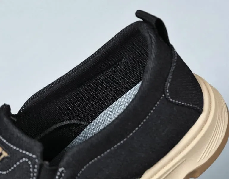 Men's Slip-On Canvas Walking Loafers,Comfortable Non Slip Orthopedic Flat Sneakers Outdoor Lightweight Casual Working Driving Shoes