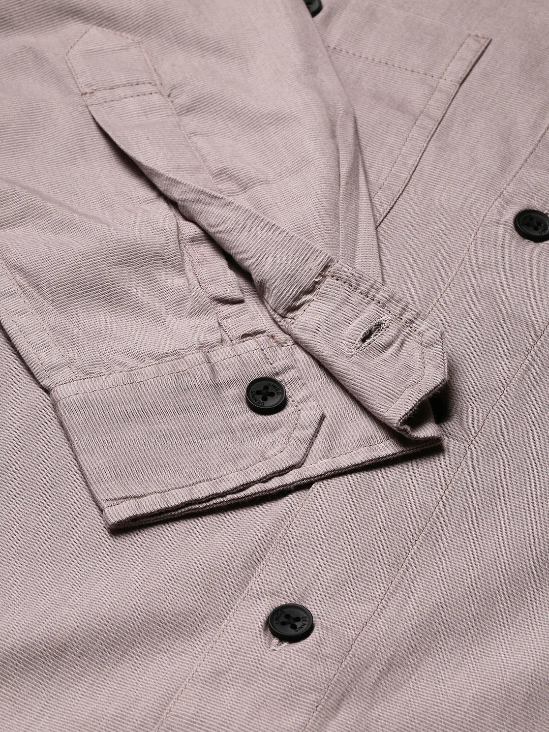 Men's Solid Dusty Grey Slim Fit Cotton Casual Shirt