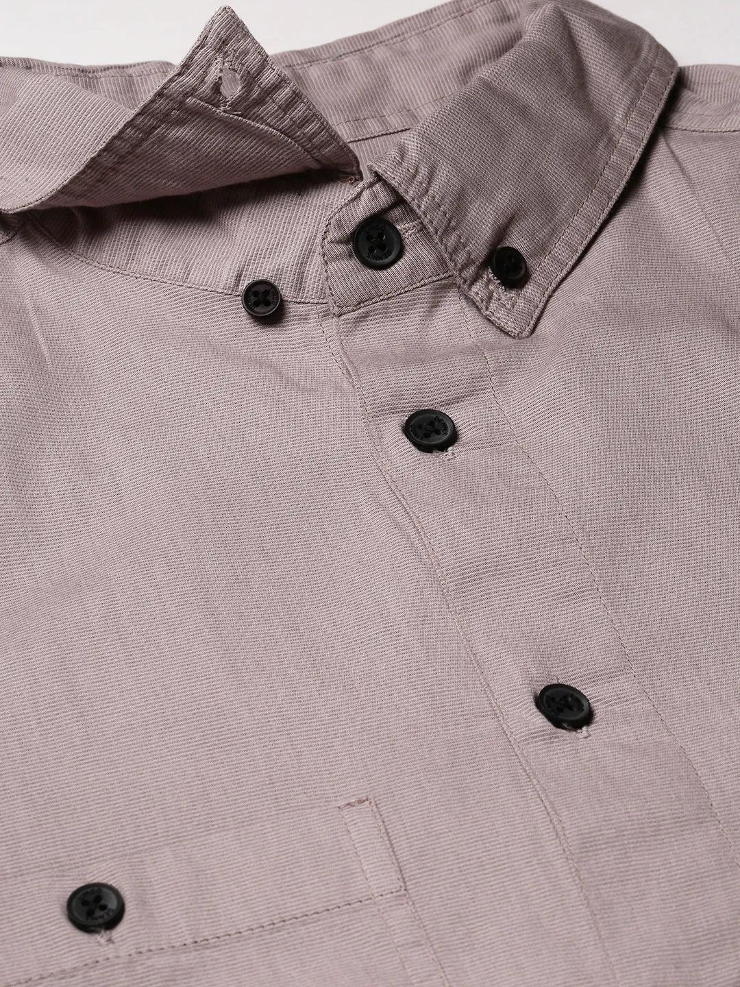 Men's Solid Dusty Grey Slim Fit Cotton Casual Shirt