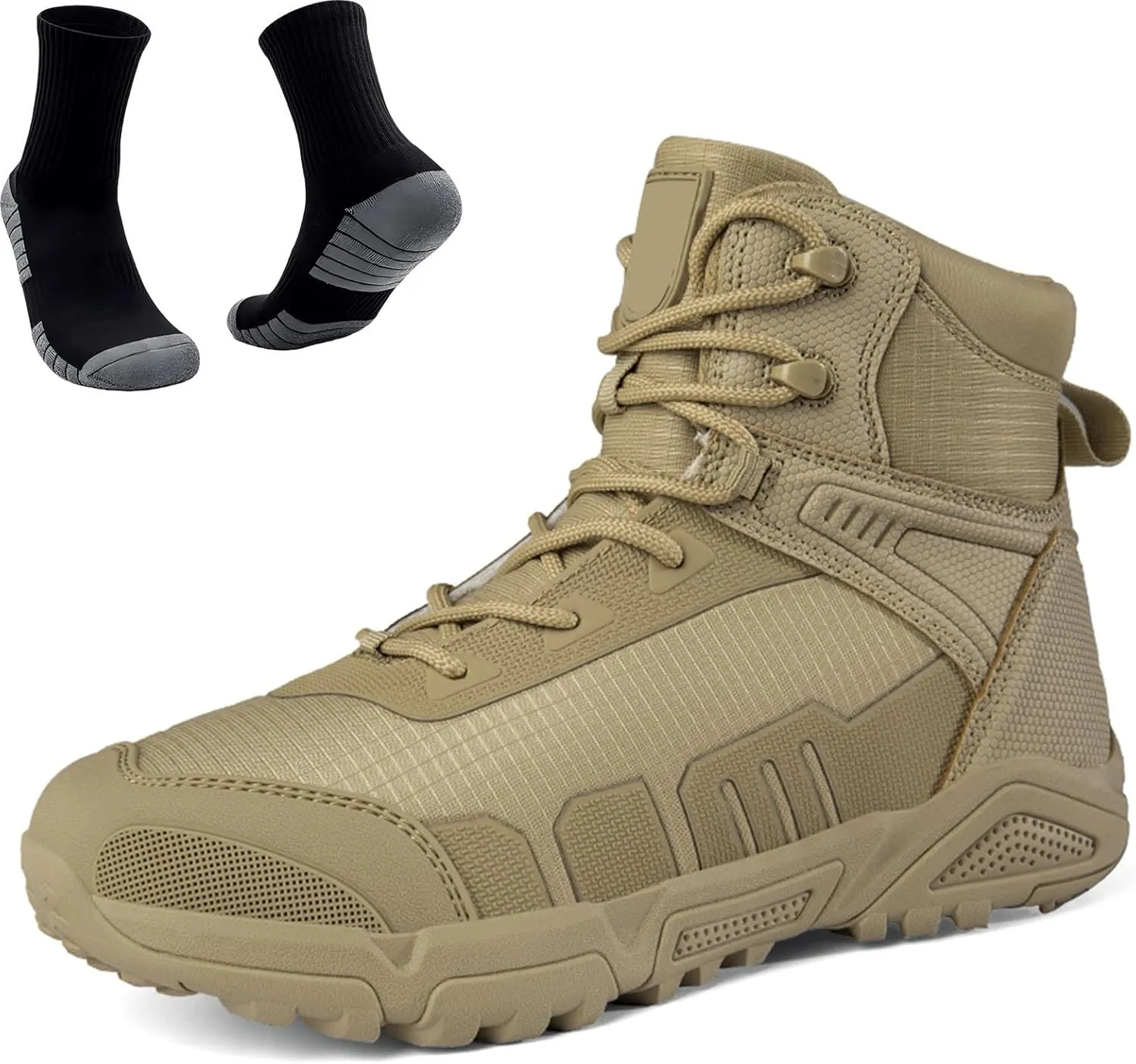 Mens Tactical Combat Boots | Waterproof, Lightweight, Slip-Resistant Hiking Boots for Outdoor, Work, and Military Use