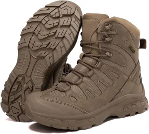 Men's Tactical Combat Boots with Side Zipper, Waterproof, Lightweight, and Breathable for Hiking, Work, and Hunting