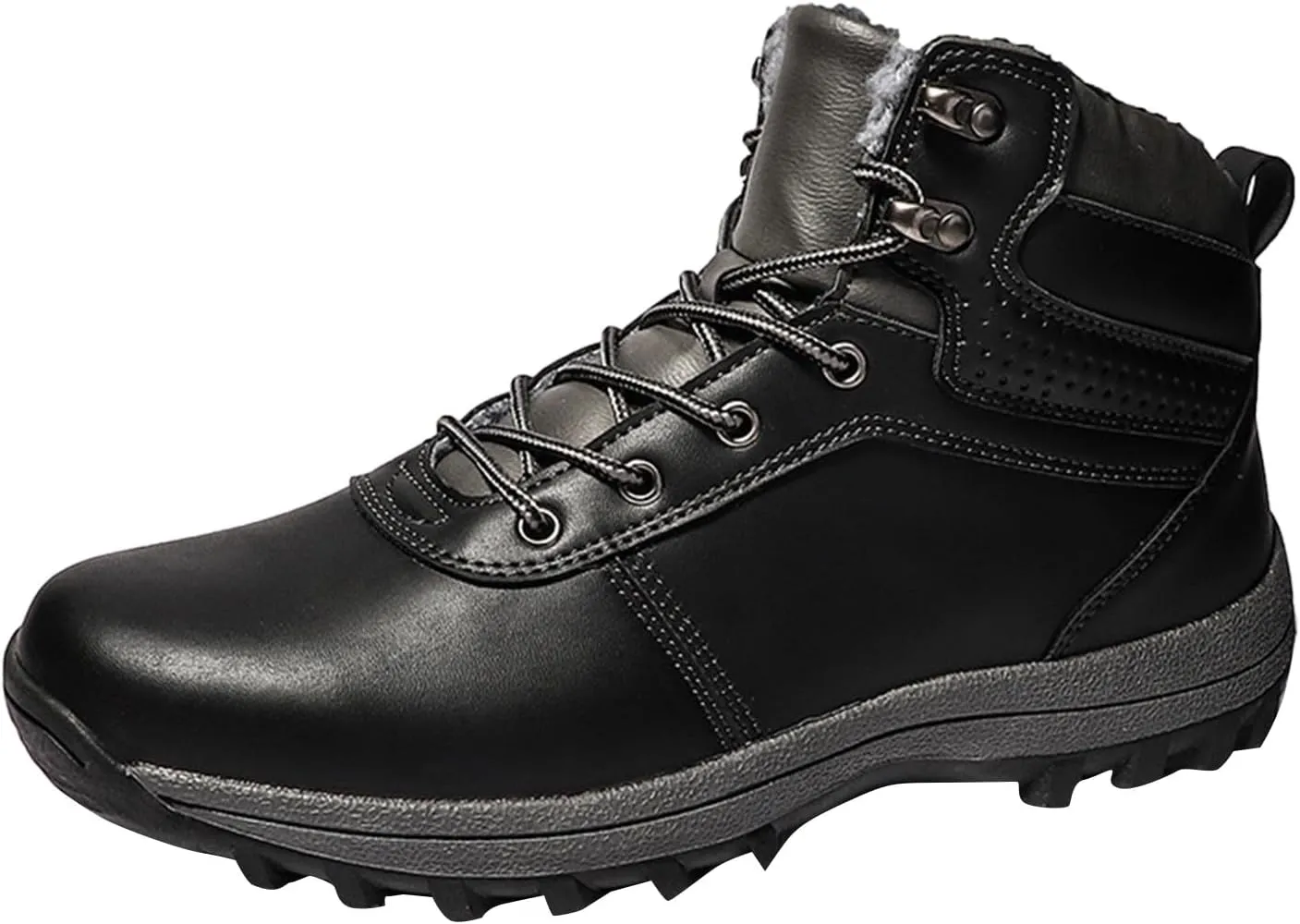 Men's Work Boots with Zipper Hiking Sneakers Warm Ankle Safety Toe Shoes for Women Insulated Waterproof Platform Shoes Work Hike Grounded Footwear