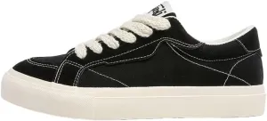 [Minimalist Design] Men's Trendy Green Skate Sneakers - Casual Low-Top Lace-Up Shoes with White Stripe, Comfortable PU Upper & Durable PVC Sole for Casual Attire