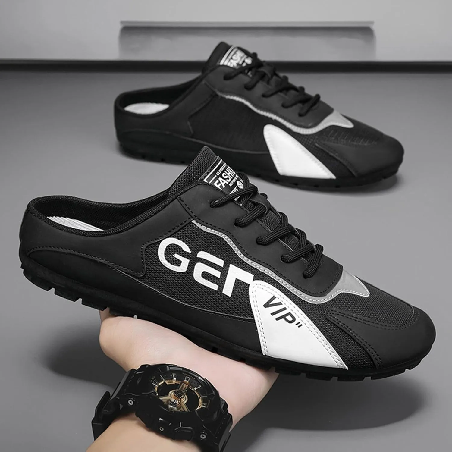 New Men's Trend Versatile Casual Shoes Lazy Man Half Slipperboard Male Dress Shoes Athletic