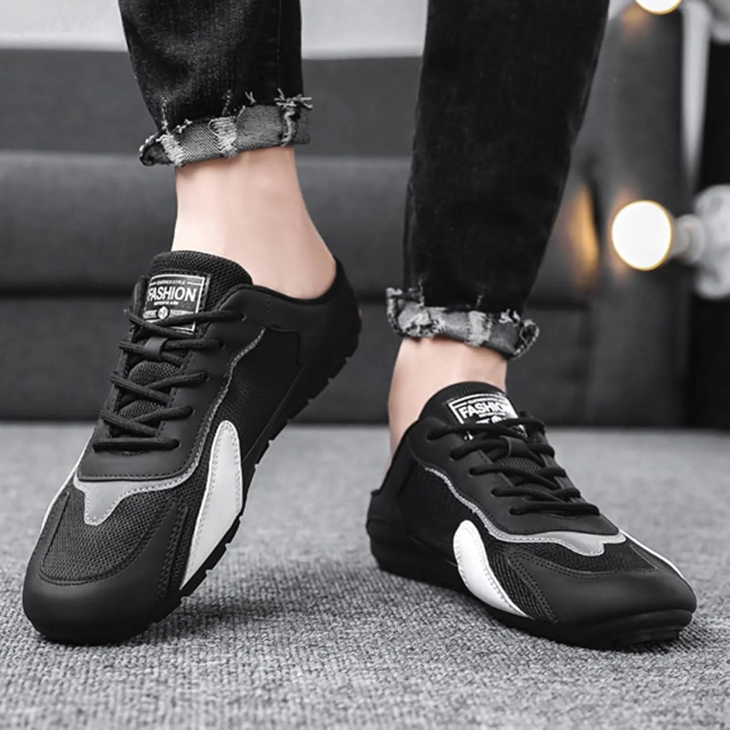 New Men's Trend Versatile Casual Shoes Lazy Man Half Slipperboard Male Dress Shoes Athletic