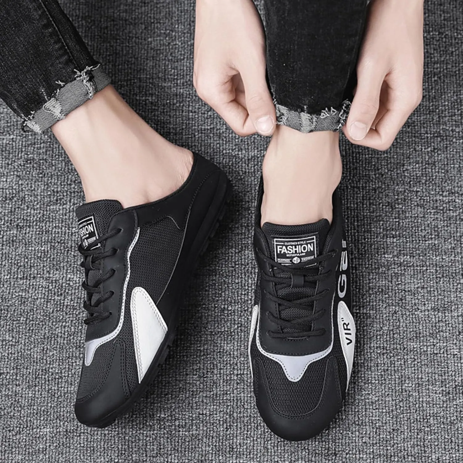 New Men's Trend Versatile Casual Shoes Lazy Man Half Slipperboard Male Dress Shoes Athletic