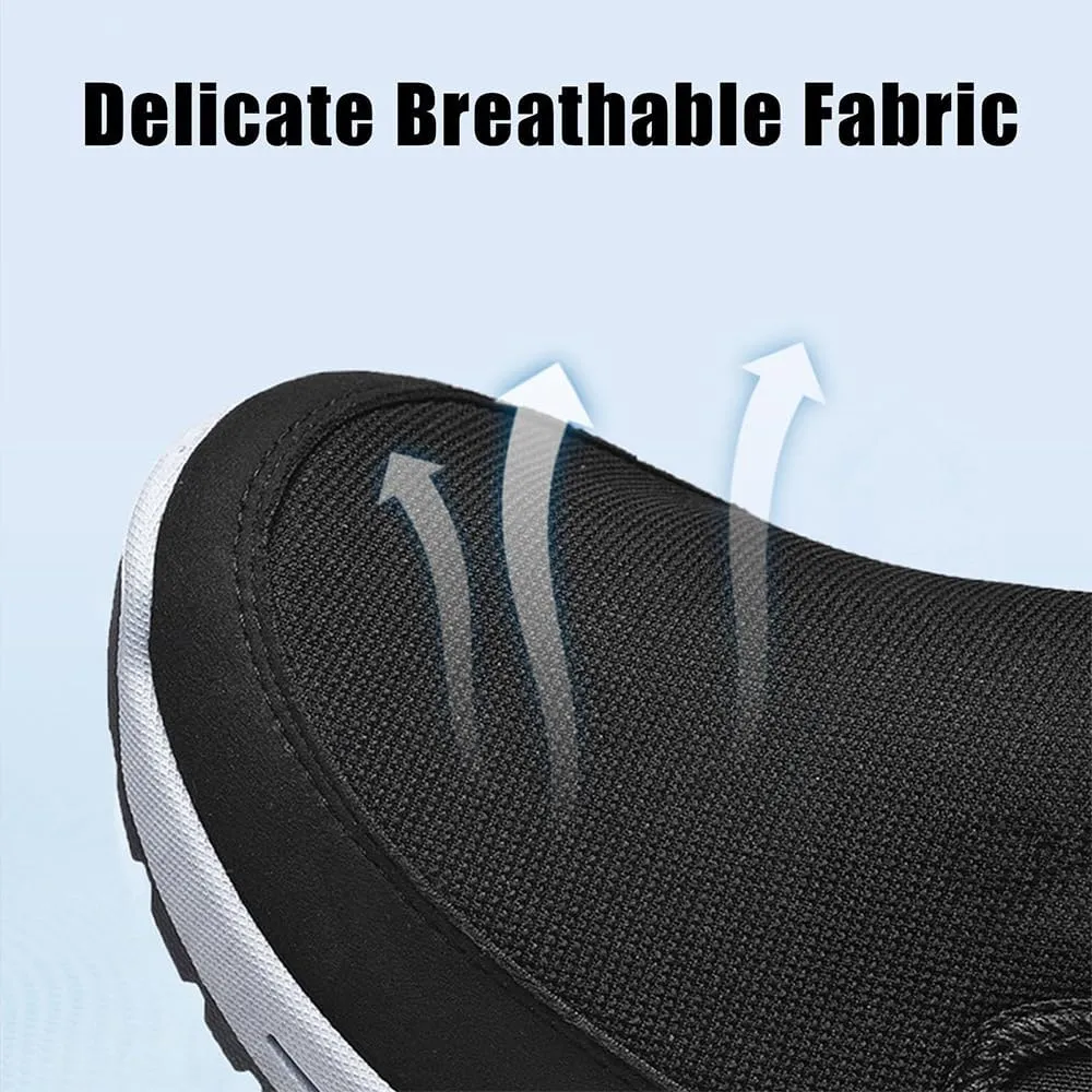 Orthowalkway Mens Shoes, Men's Arch Support Slip-on Canvas Loafers, Outdoor Casual Non Slip Orthopedic Sneakers