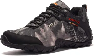 Outdoor Camouflage Low-top Hiking Shoes, Waterproof and Wear-Resistant Hiking Camping Boots, Men's Hiking Boots, Rock Climbing Running Shoes (Black 45)