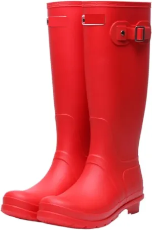 Outdoor Work Booties Women's High Boots Spring And Autumn Non-slip Waterproof Solid Color Water Shoes Outdoor Gardening Work