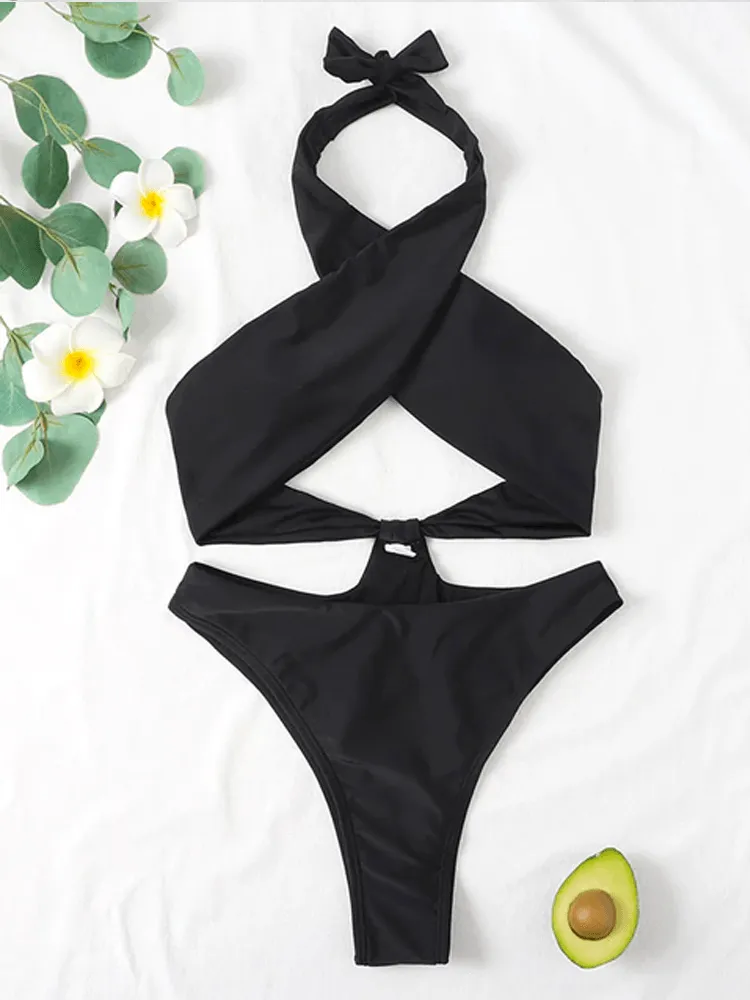 Printed Halter One Piece  The Ultimate Beach Side Essential