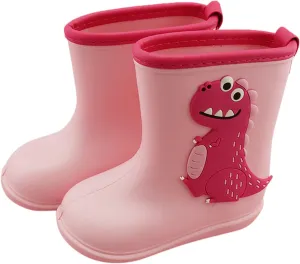 Rain Boots Toddler Children Cute Dinosaur Pull on Rainboots Boys Girls Cartoon Animals Water Shoes Baby