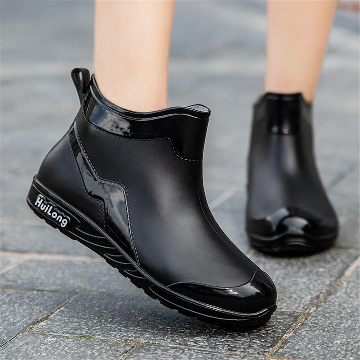 Rain Boots Women Knee High Booties Heels Barefoot Shoes Women's Mid Calf Rain Boots Waterproof Womens Winter Boots