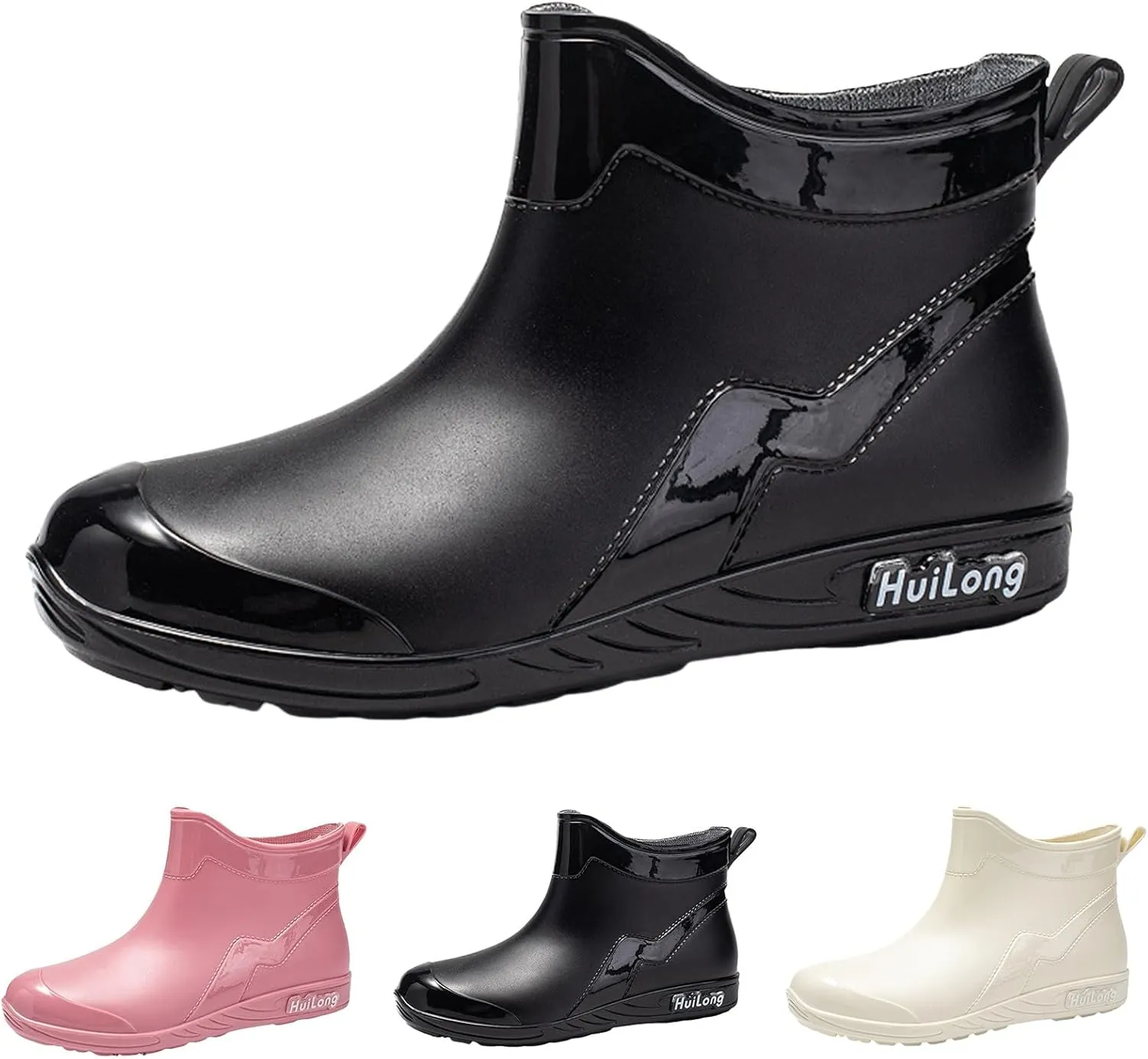 Rain Boots Women Knee High Booties Heels Barefoot Shoes Women's Mid Calf Rain Boots Waterproof Womens Winter Boots