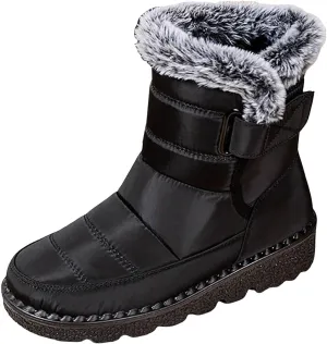 Rain Cloth Water Proof Insulated Boots for Men Plus Velvet Warm Mid Calf Boots Thick Bottom Non Slip Snow Tall Lug Boots