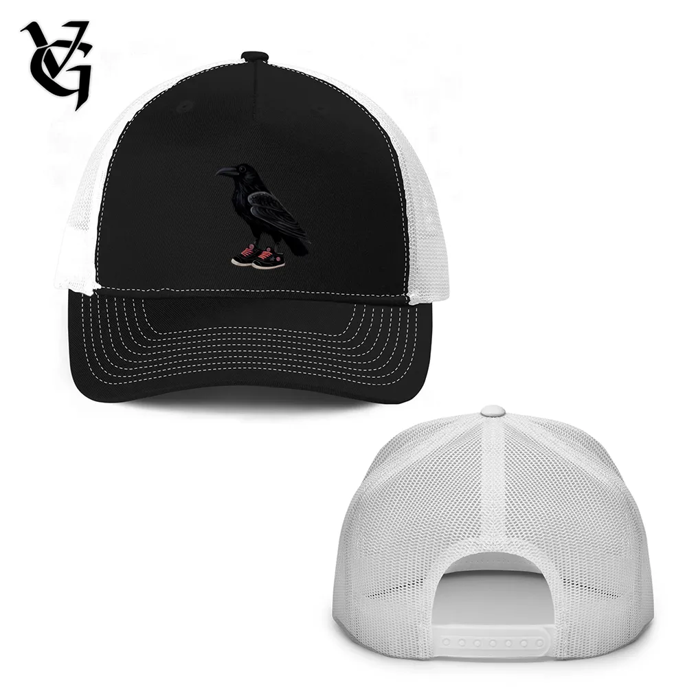 Raven Wearing Sneakers Trucker Hat