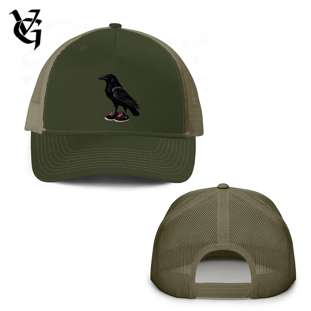 Raven Wearing Sneakers Trucker Hat
