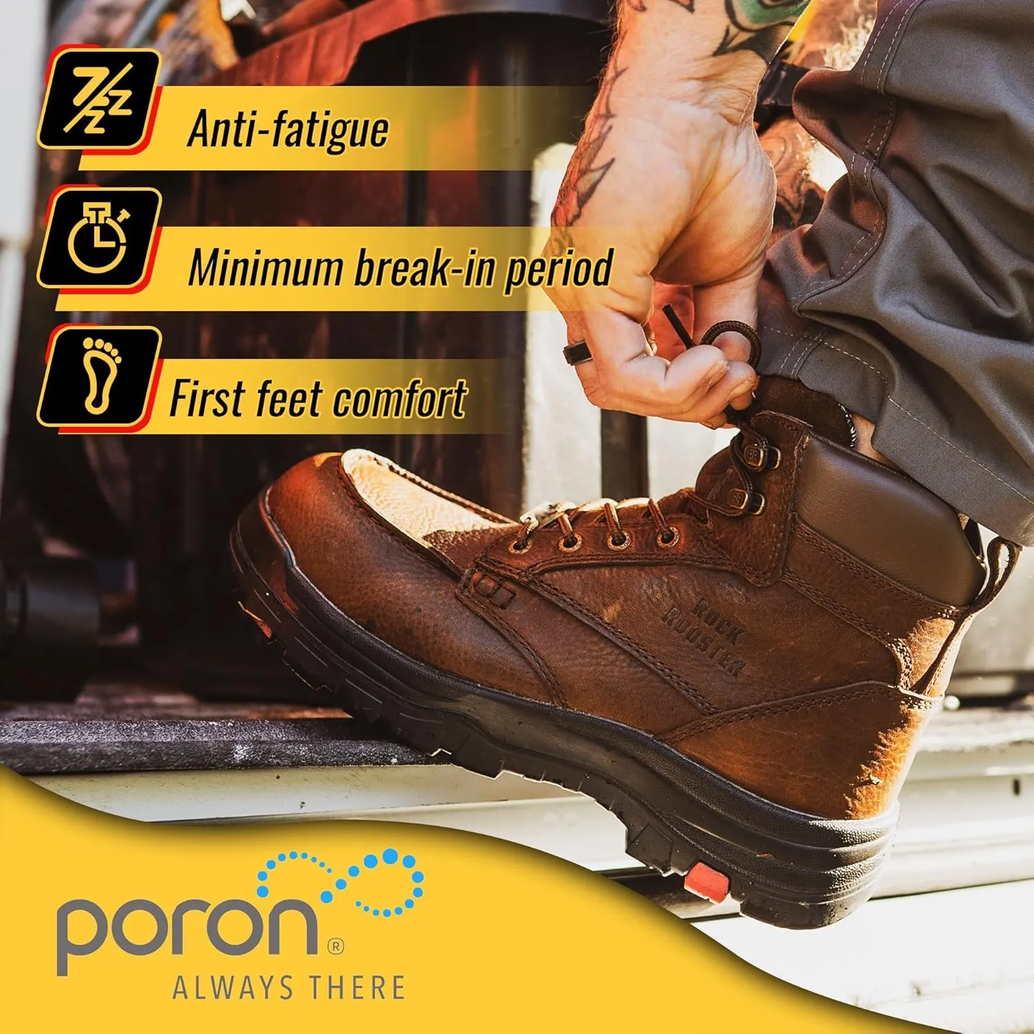 ROCKROOSTER Work Boots for Men, Oiled Leather 6 inch Durable Wide Work Shoes(AK370-AK371-AK372)