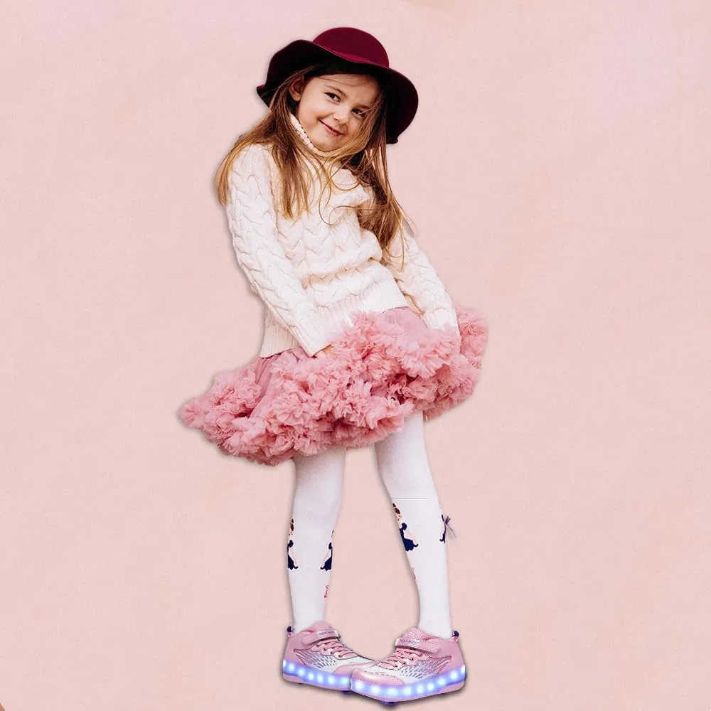 Roller Shoes Girls Sneakers USB Rechargeable 2 Wheels Shoes Roller Skates for Beginner Trainers 16 Modes LED Light Up Flashing Sneaker for Unisex Kids Skate Boys Stylish Footwear Gifts