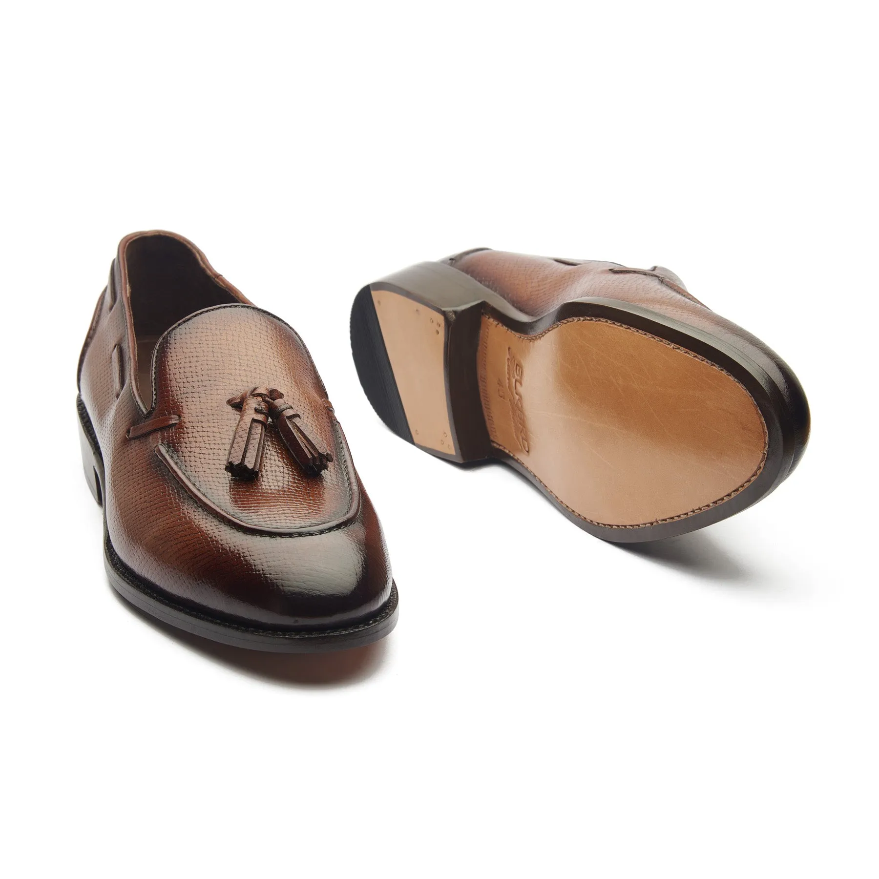Royce, Tassel Loafer - Cognac Hatchgrain | Contemporary Classics