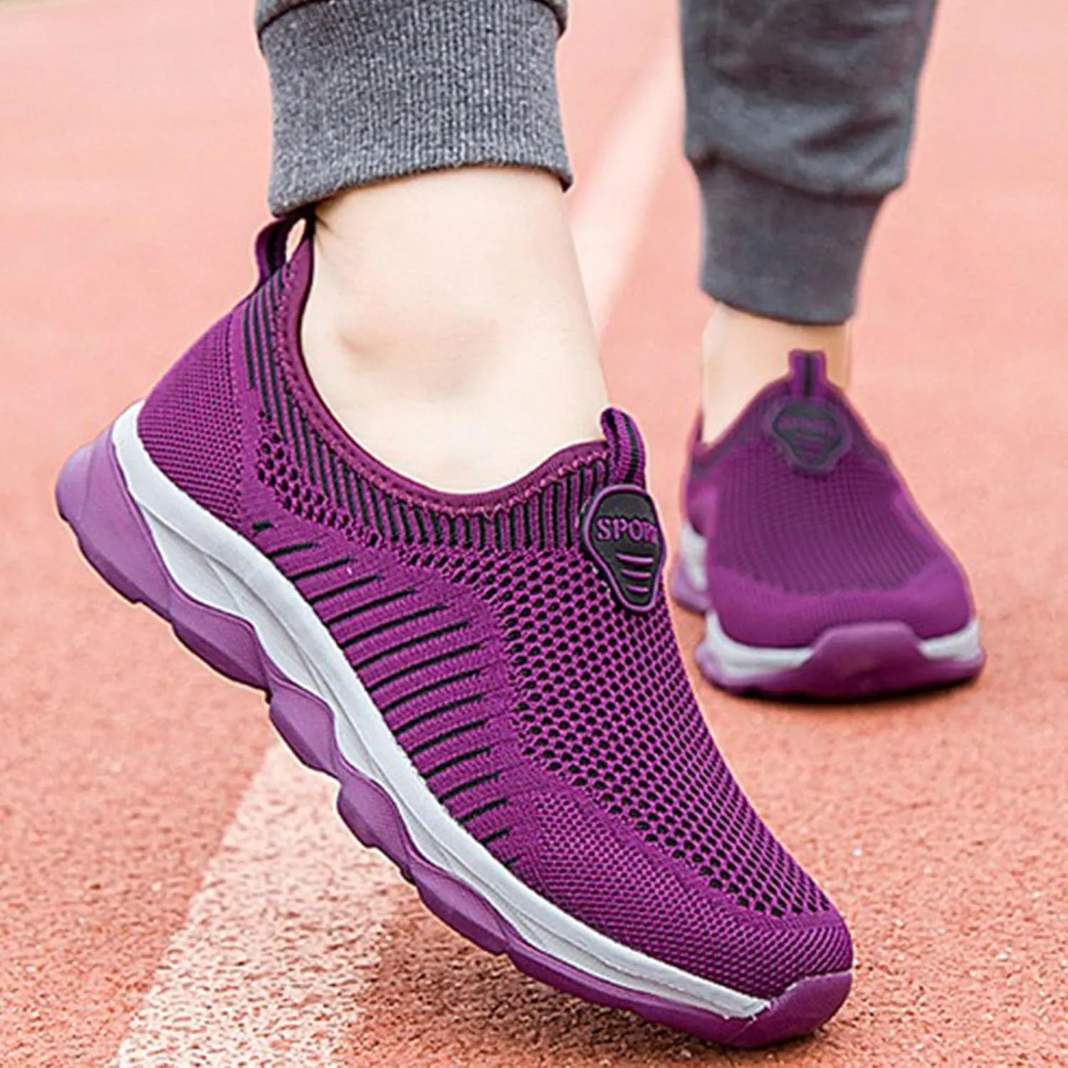 Running Sneakers for Women Slip On Athletic Walking Shoes for Women Non Slip Comfortable Breathable Sports Shoes