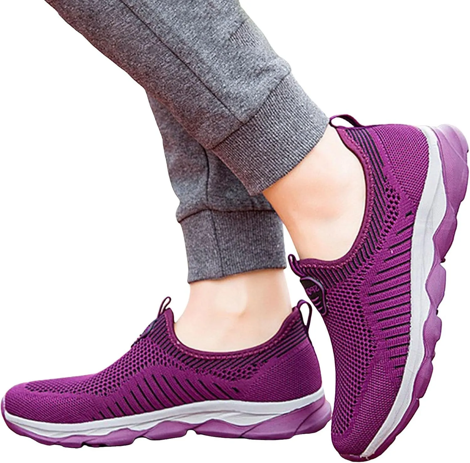 Running Sneakers for Women Slip On Athletic Walking Shoes for Women Non Slip Comfortable Breathable Sports Shoes