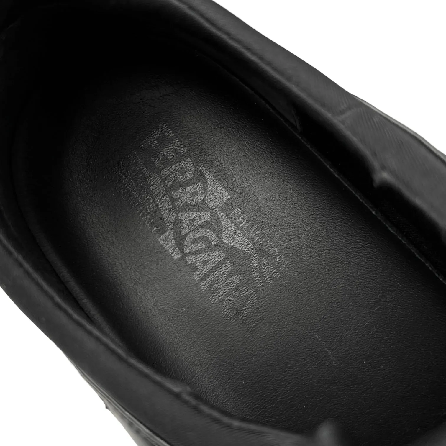 Salvatore Ferragamo Black Leather & Scuba Sneakers