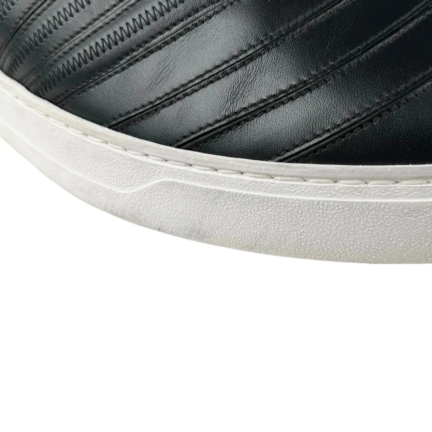 Salvatore Ferragamo Black Leather & Scuba Sneakers