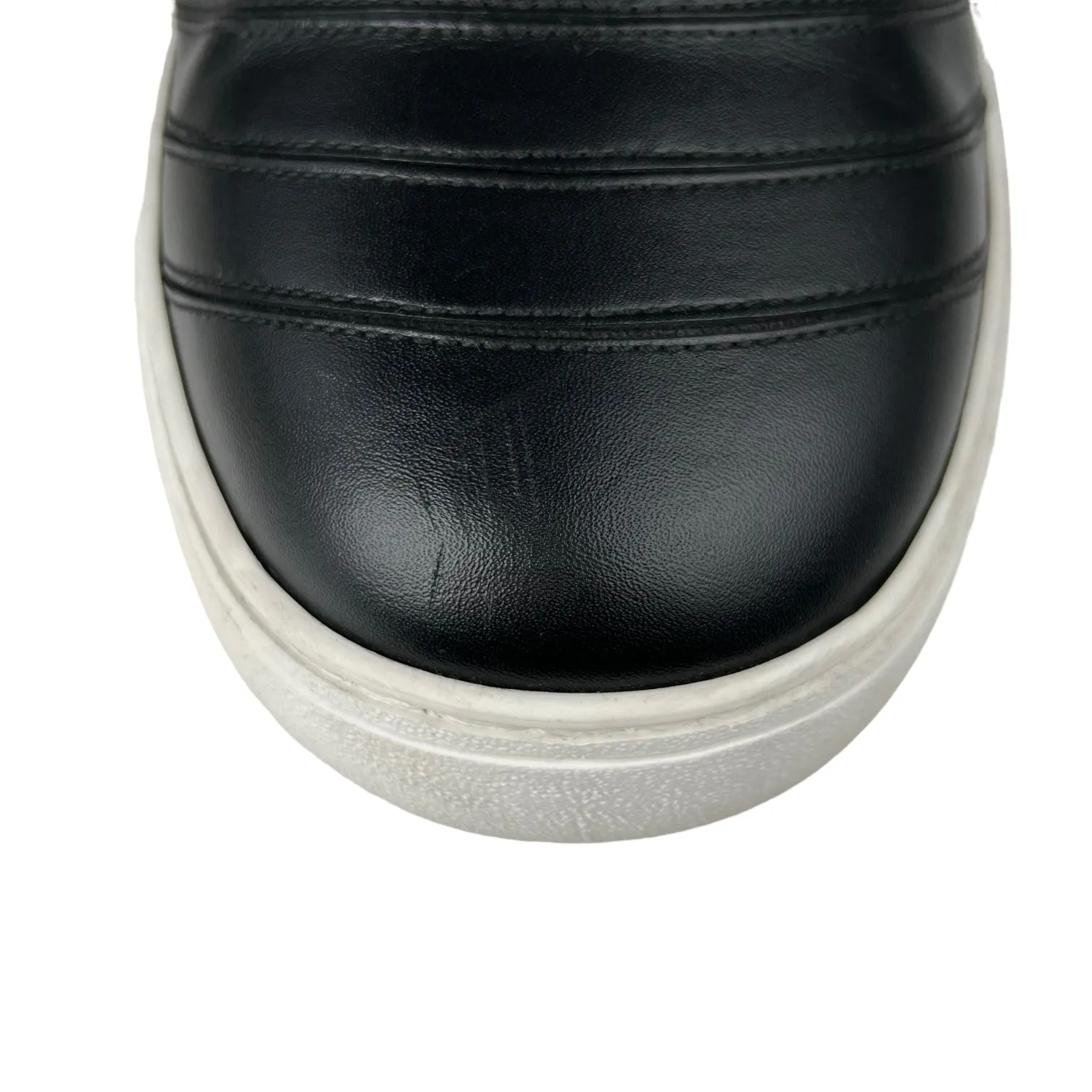 Salvatore Ferragamo Black Leather & Scuba Sneakers