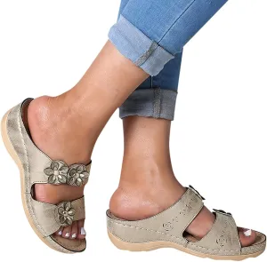 Sandals for Women 2023 Casual Comfortable Bohemia Beach Flat Sandals Floral Gladiator Shoes