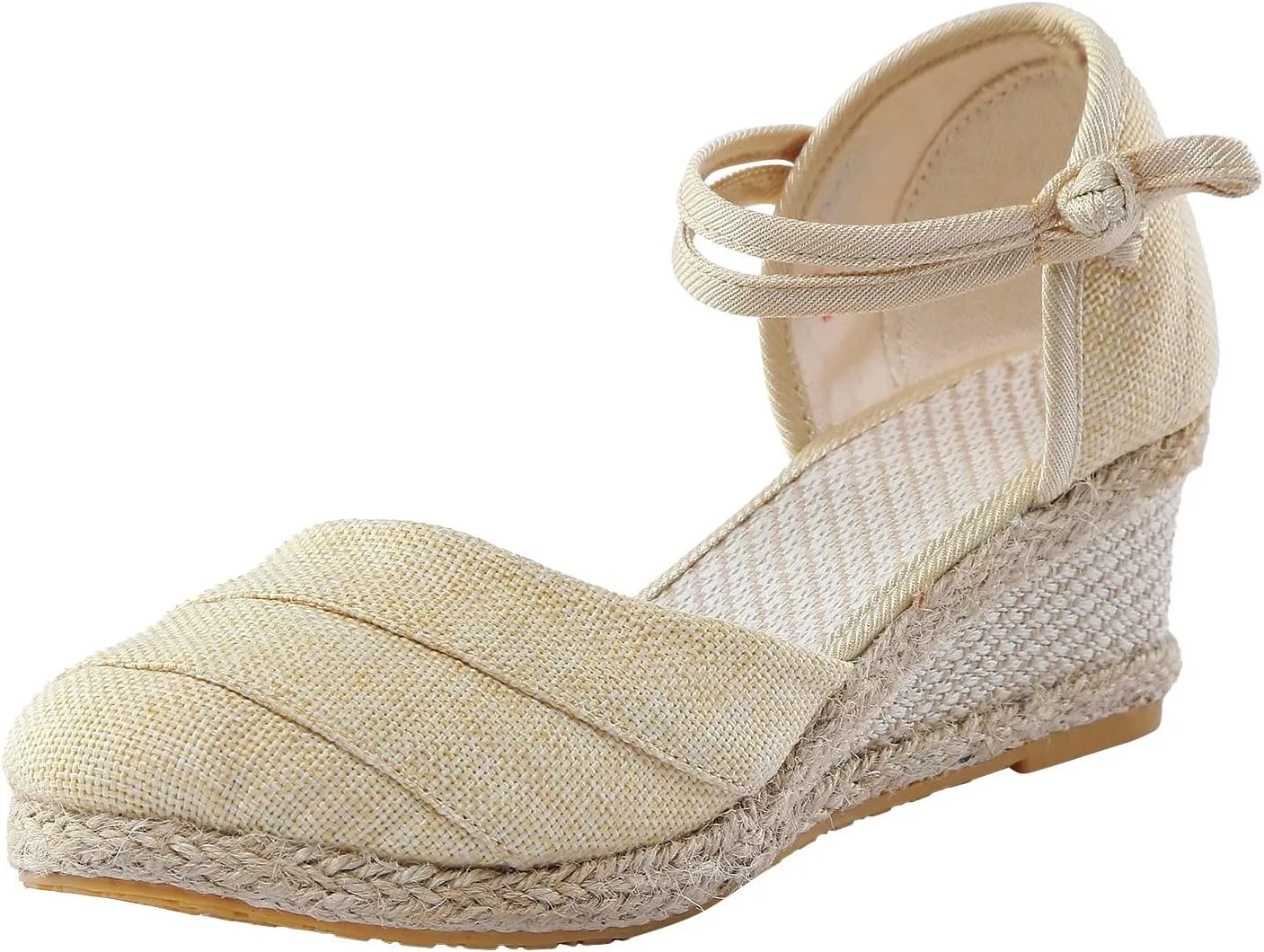 Sandals for Women Dressy Summer, Women's Ankle Strap Closed Toe Espadrille Wedge Sandals Dressy Platform Wedge Sandals